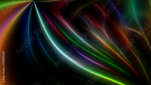 Abstract fractal background with glowing multi-colored lines.