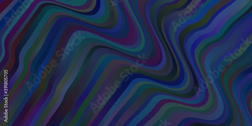 Dark BLUE vector background with curves.