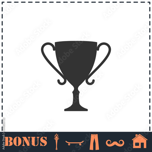 Cup trophy icon flat