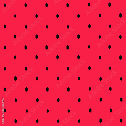 Black cricket game wicket stumps on red background repeat pattern