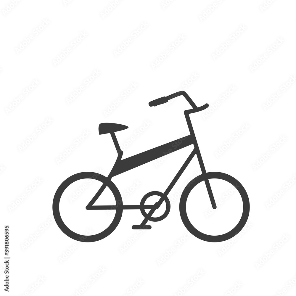 Fototapeta premium bicycle retro with thick frame on white background
