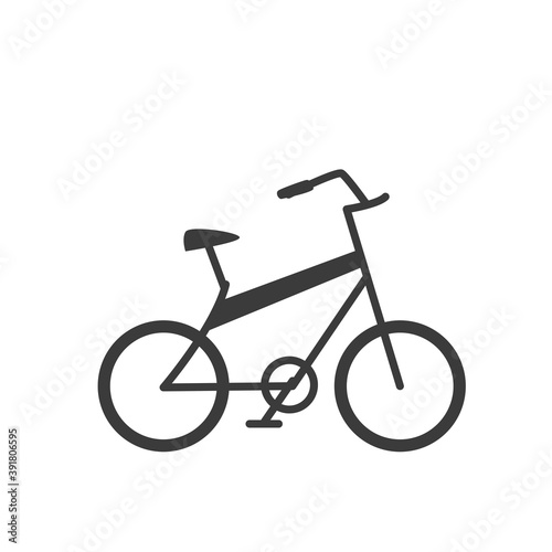 bicycle retro with thick frame on white background