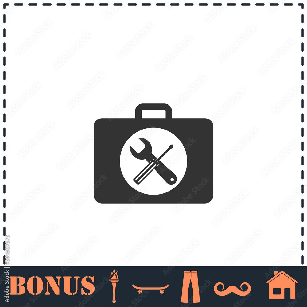 Toolbox icon flat Toolbox icon flat