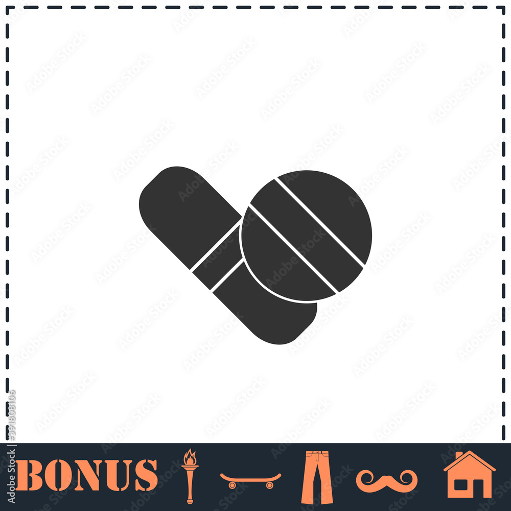 Pills icon flat Pills icon flat