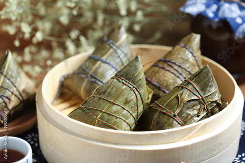 Dragon Boat Festival rice dumplings  and  Realgar wine photo