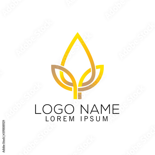 luxury leaf logo design icon symbol modern elegant template