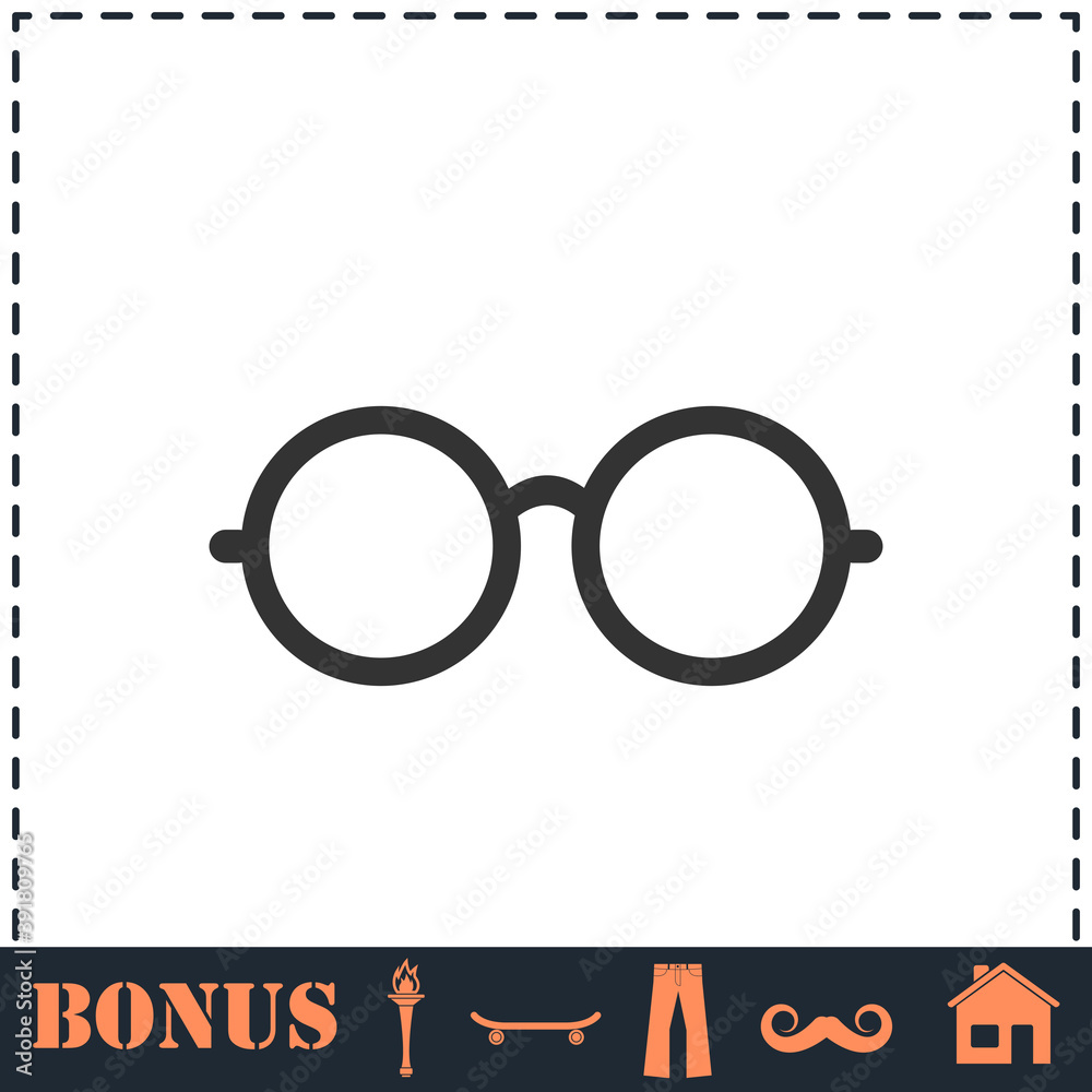 Glasses icon flat Glasses icon flat