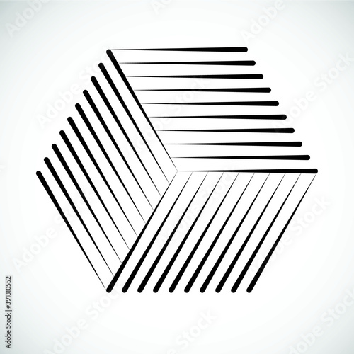 Abstract Hexagon Lines Background . Vector Cube Design .