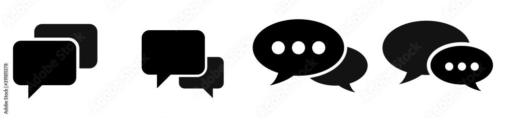 set of audio speakers. A set of icons of dialogue box. An visual representation of chatting on internet. set of audio speakers. A set of icons of dialogue box. An visual representation of chatting on internet.