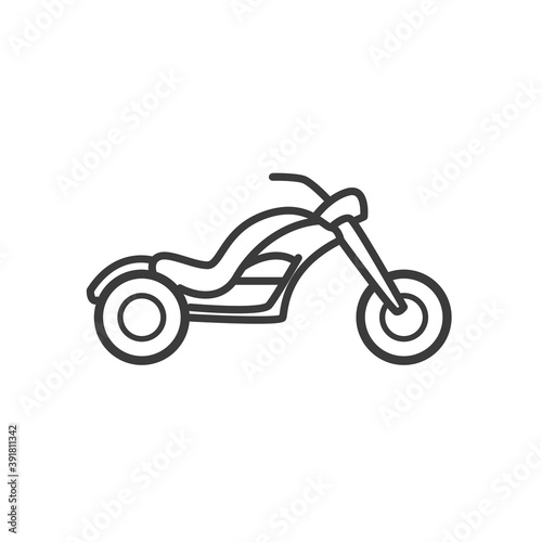 motorcycle icon transport, line style, on white background