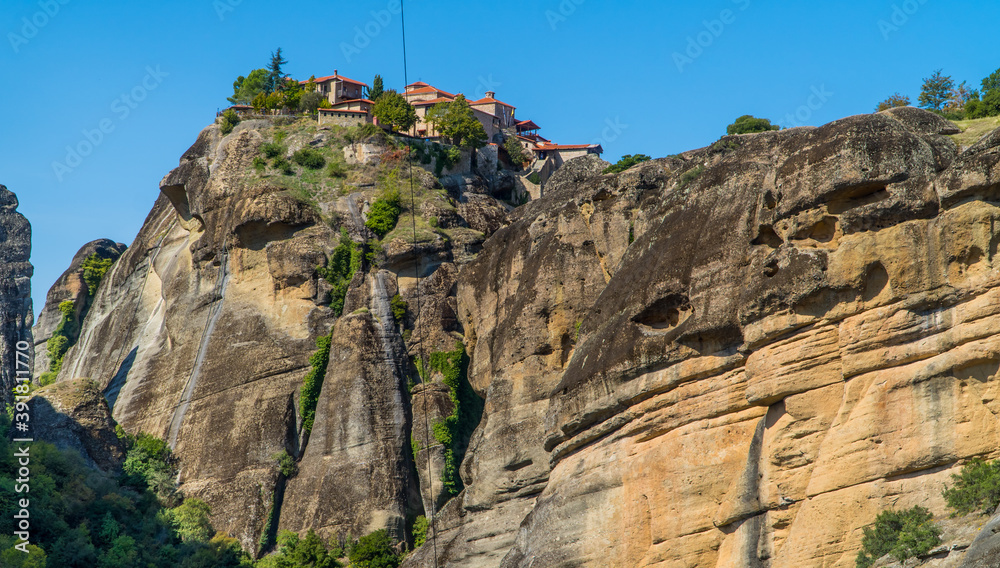 A view of the monastery of Varlaam, Meteora, Thessaly, Greece