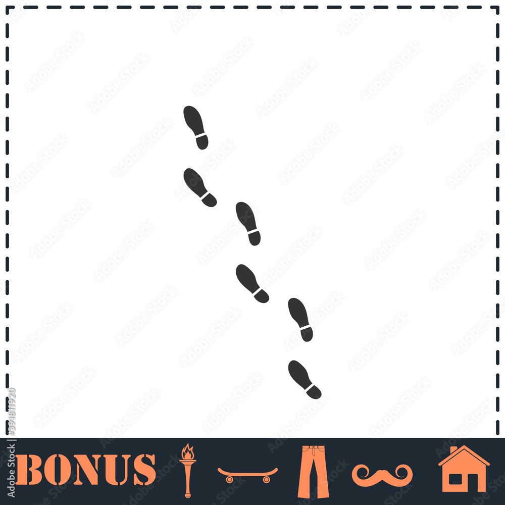 Bootprints icon flat Bootprints icon flat