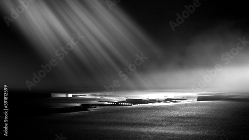 Dark street, black backgrou...