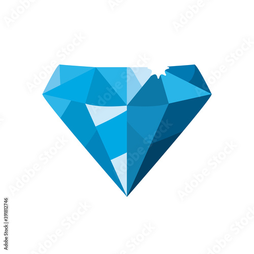 luxury diamond blue on white background