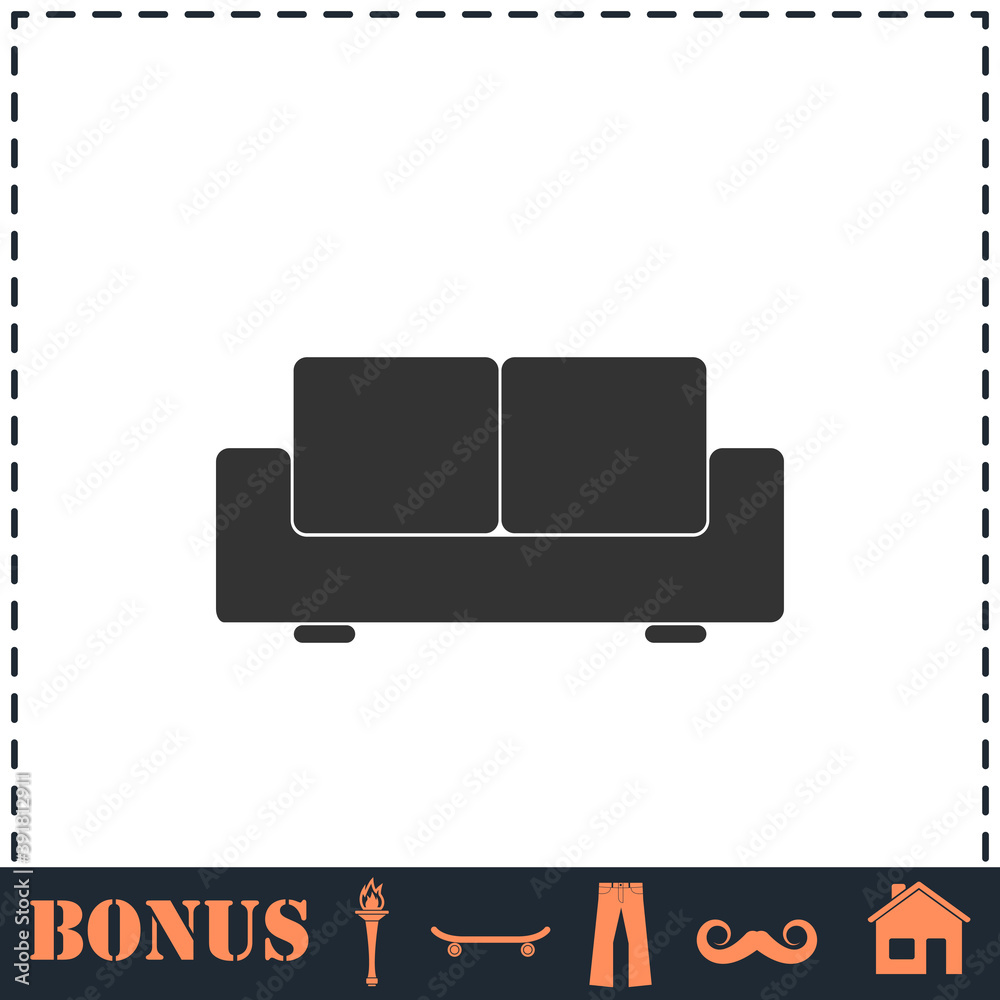 Sofa icon flat Sofa icon flat