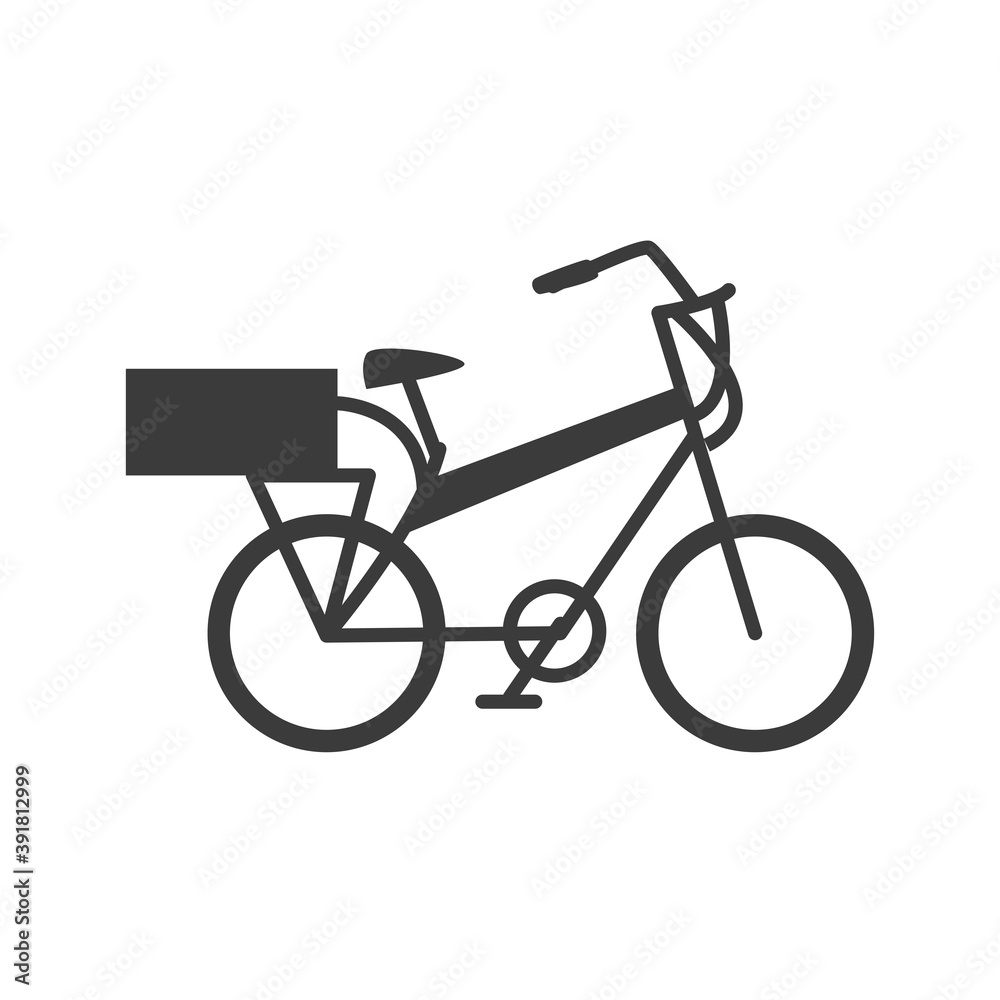Fototapeta premium bicycle retro with basket back on white background