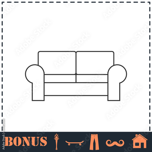 Armchair icon flat