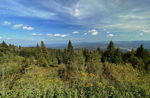 widok z Jaworzyny Krynickiej na g  ry Beskid S  decki