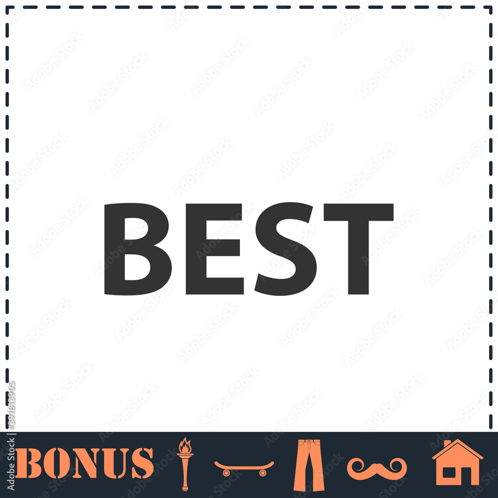 Best lettering text icon flat Best lettering text icon flat