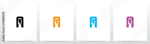 Smartphone On Letter Logo Design A