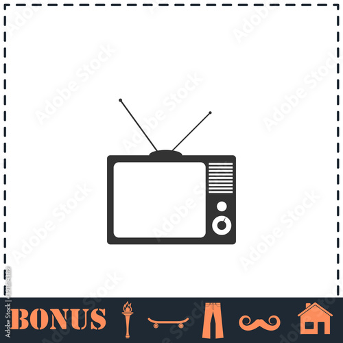 TV icon flat