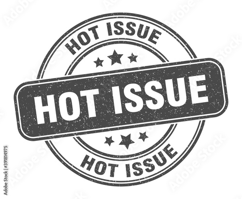 hot issue stamp. hot issue label. round grunge sign