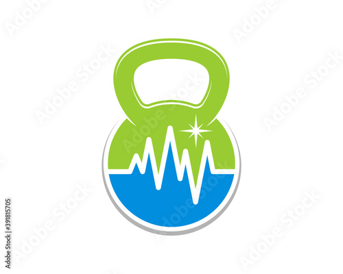 Heartbeat inside the fitness kettle bell