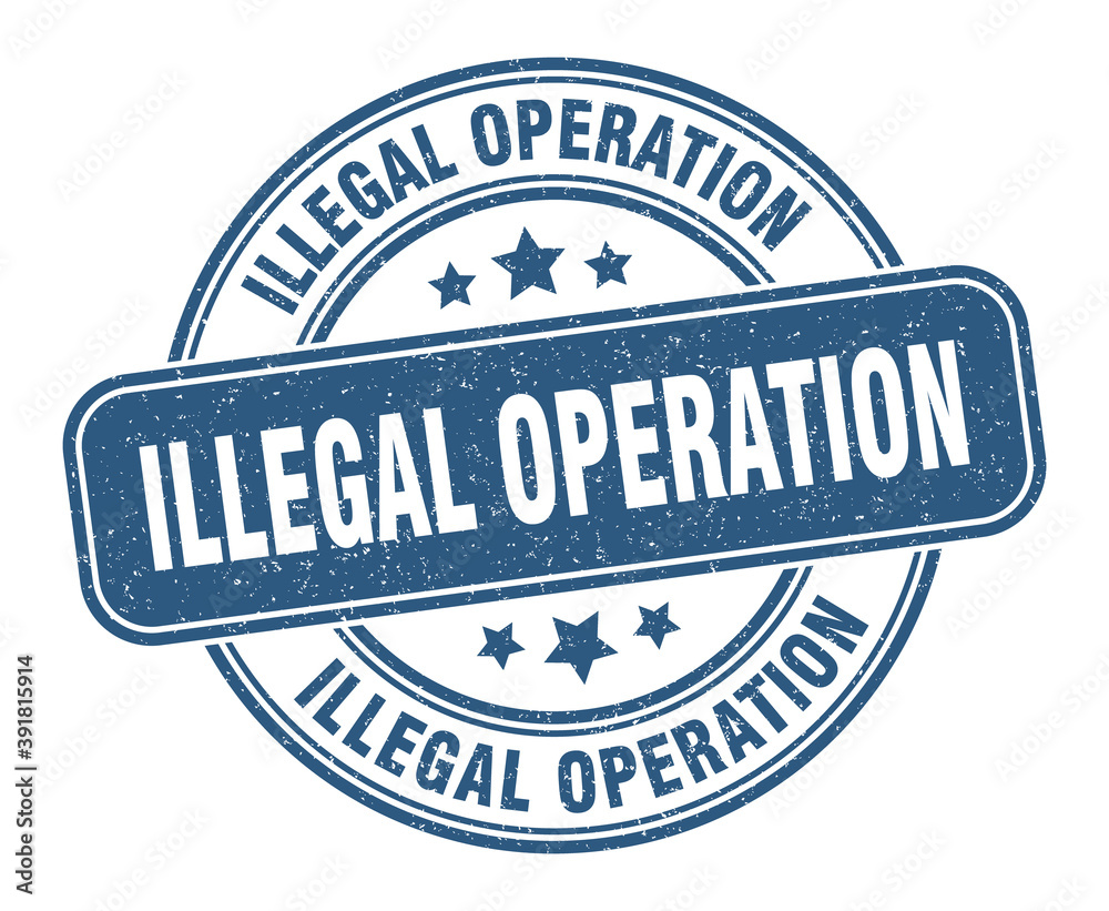 Fototapeta premium illegal operation stamp. illegal operation label. round grunge sign