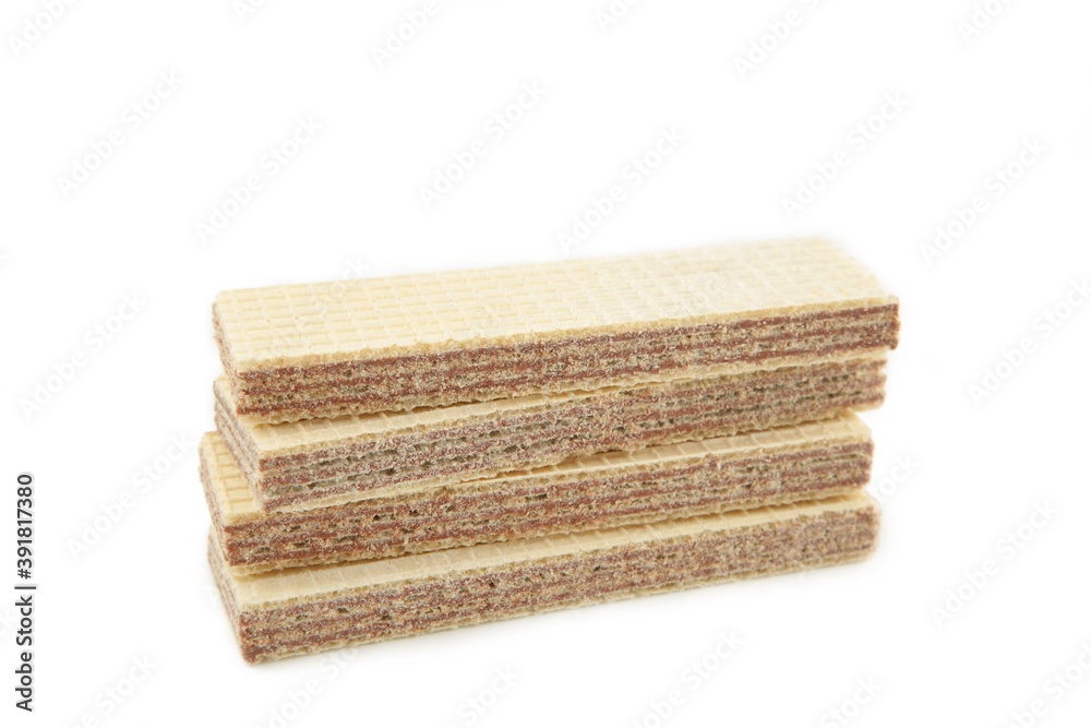 Wafers with chocolate isolated on white background Wafers with chocolate isolated on white background