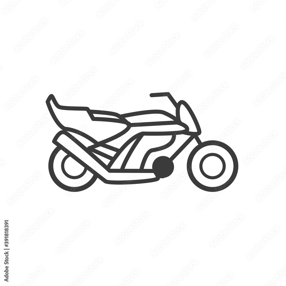 Fototapeta premium motorcycle icon transport, line style, on white background