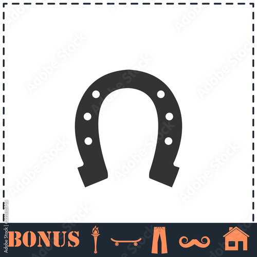 Horseshoe icon flat