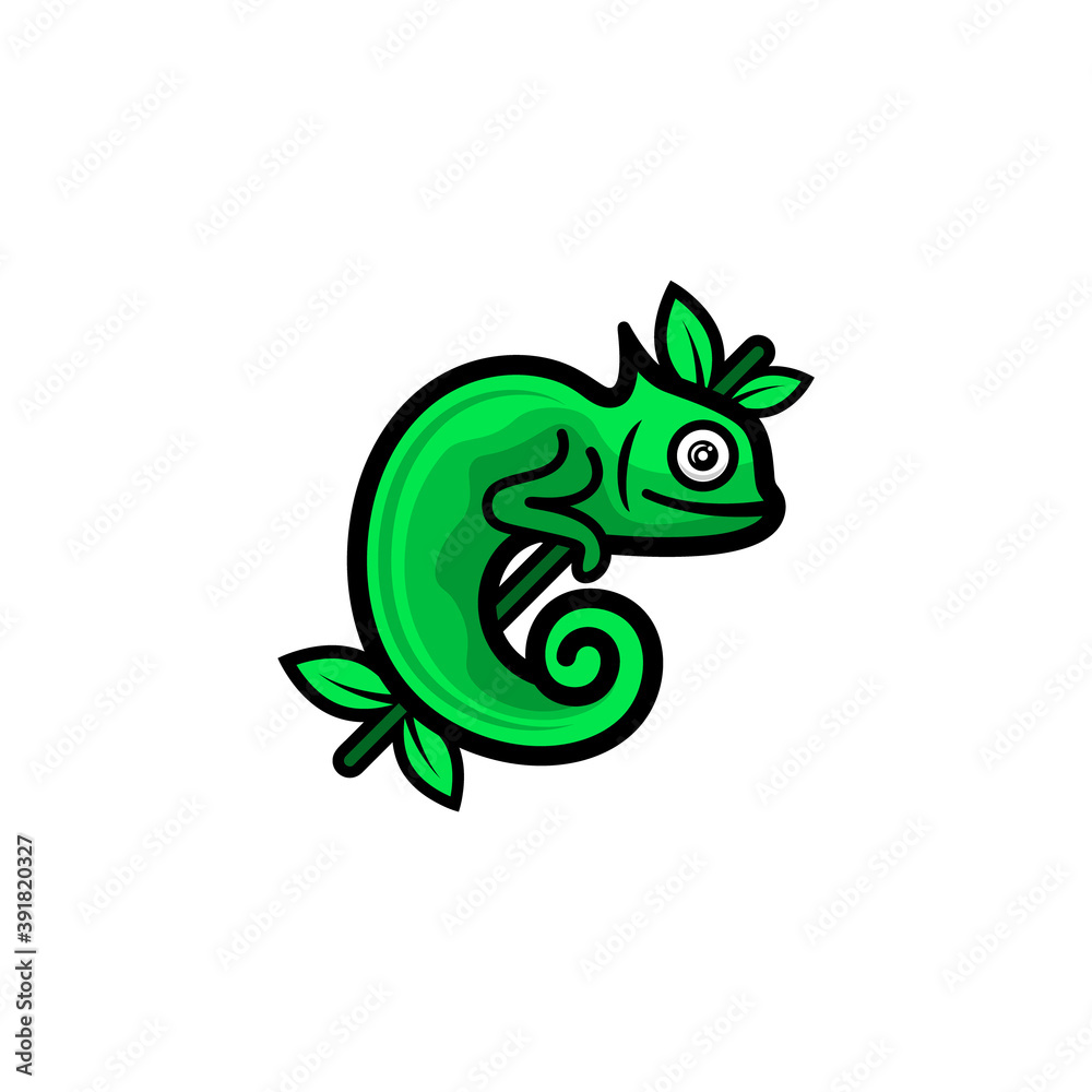 Green chameleon abstract logo. Green chameleon abstract logo.