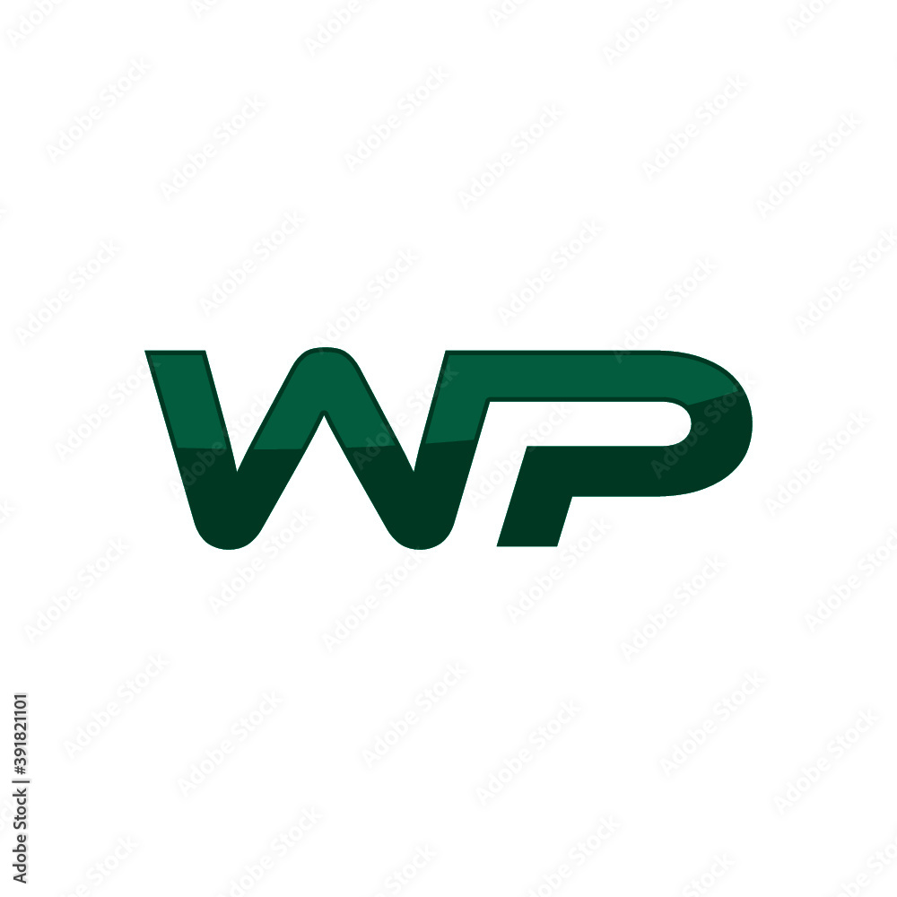 Initial letter WP logo isolated on white background Initial letter WP logo isolated on white background
