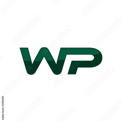 Initial letter WP logo isolated on white background