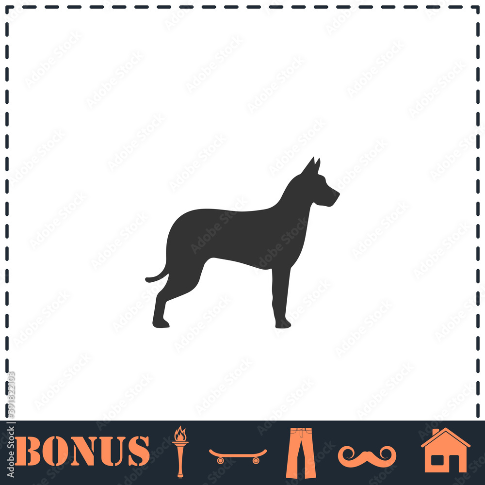 Dog icon flat Dog icon flat