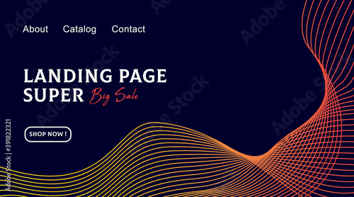 landing page promotions vector illustration backround. Profitable proposition save 10 percent this week only. Landing page with fall leaves and shop now button. 