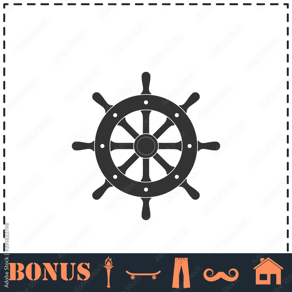 Obraz premium Rudder icon flat