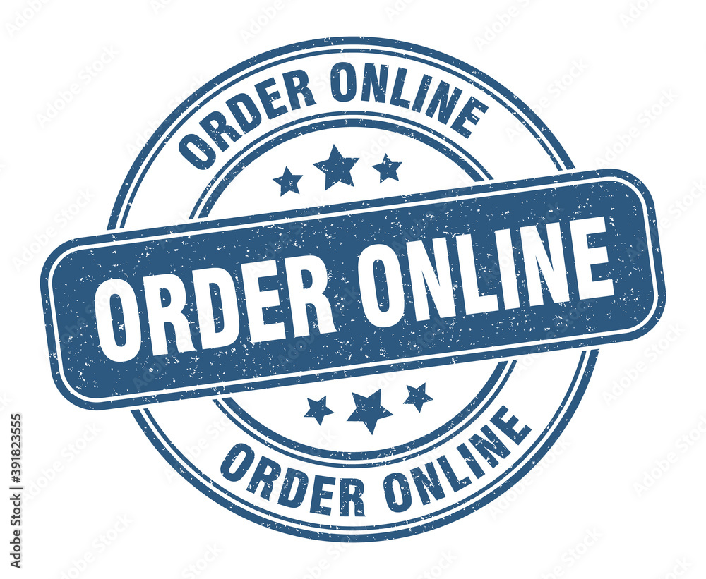 Fototapeta premium order online stamp. order online label. round grunge sign