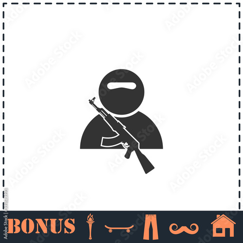 Soldier icon flat
