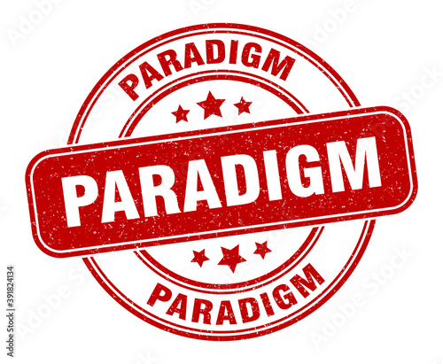 paradigm stamp. paradigm label. round grunge sign