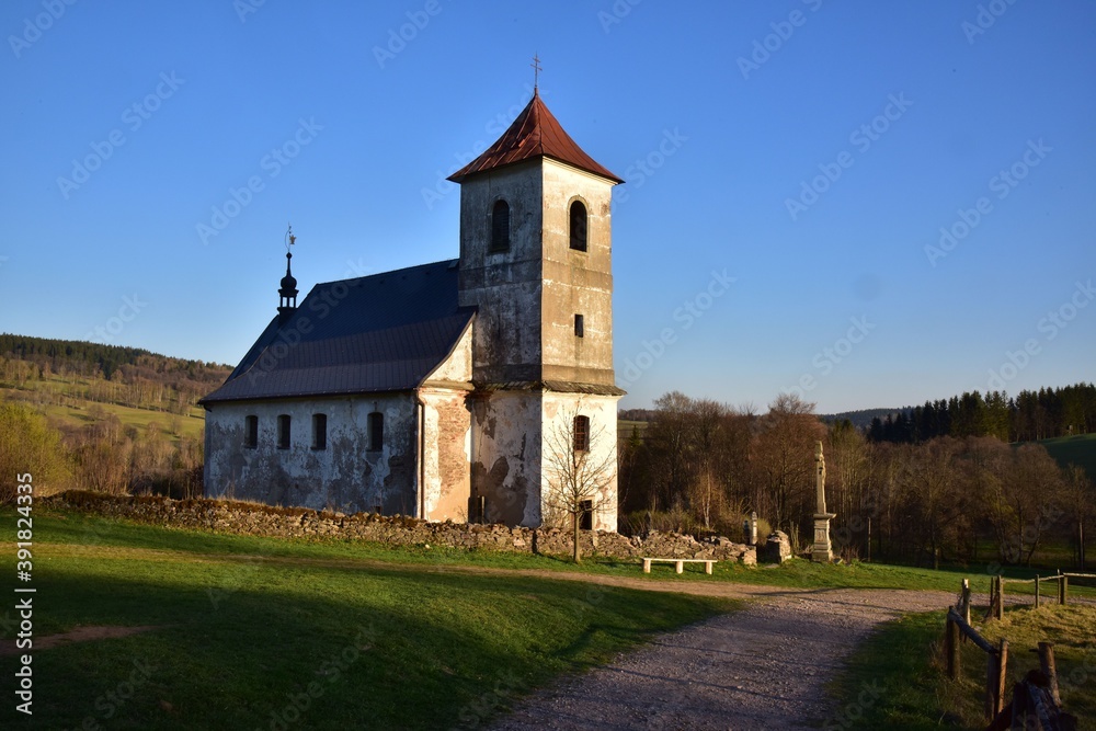 Church of St John of Nepomuk is a roman catholic church in the village of Bartosovice in Eagle Mountains, Czech Republic. It is a protected cultural heritage.