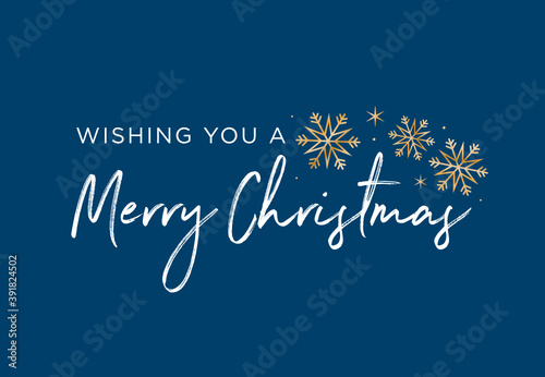 Wishing You A Merry Christmas, Christmas Greeting Card Vector Illustration Background