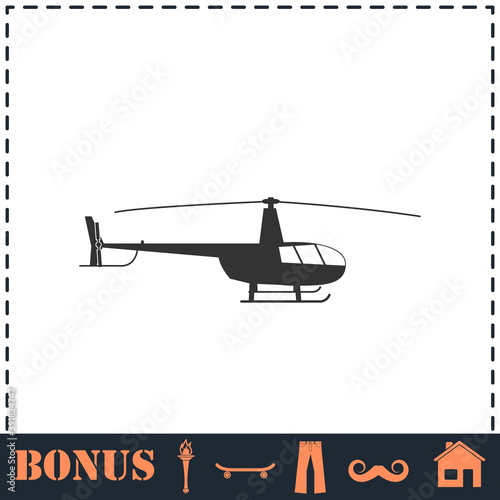 Helicopter icon flat