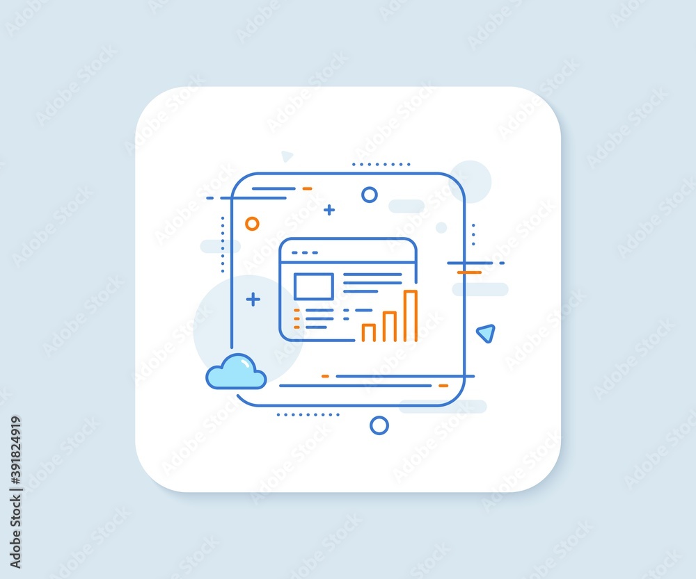 Web report line icon. Abstract square vector button. Column graph sign. Growth diagram symbol. Web report line icon. Quality concept badge. Vector Web report line icon. Abstract square vector button. Column graph sign. Growth diagram symbol. Web report line icon. Quality concept badge. Vector