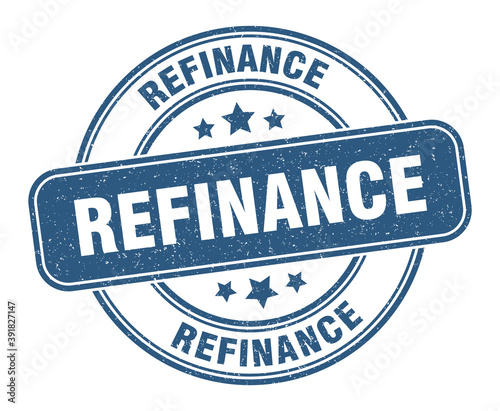 refinance stamp. refinance label. round grunge sign