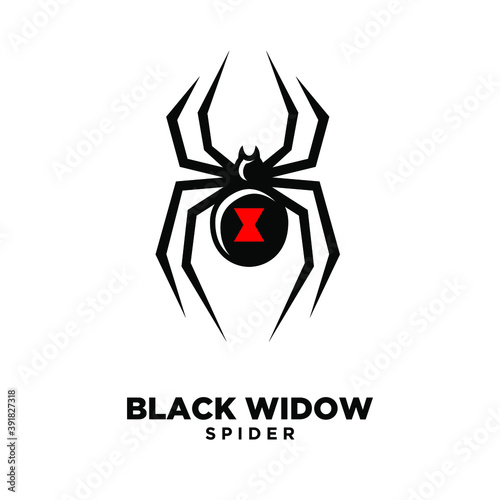 Fotografie Red black widow spider logo design