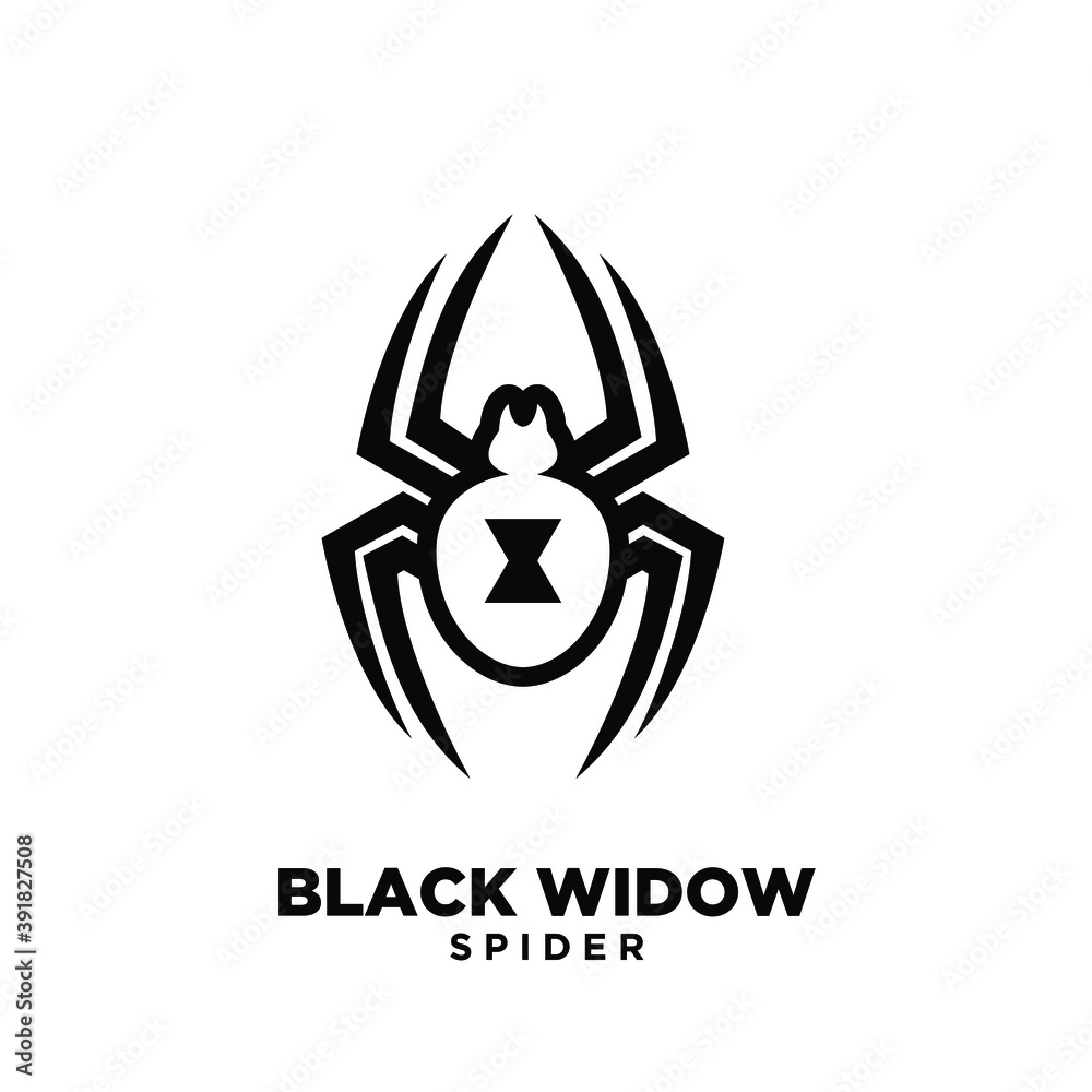 black widow outline spider logo design Векторный объект Stock | Adobe Stock