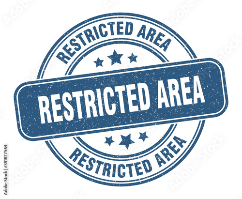 restricted area stamp. restricted area label. round grunge sign
