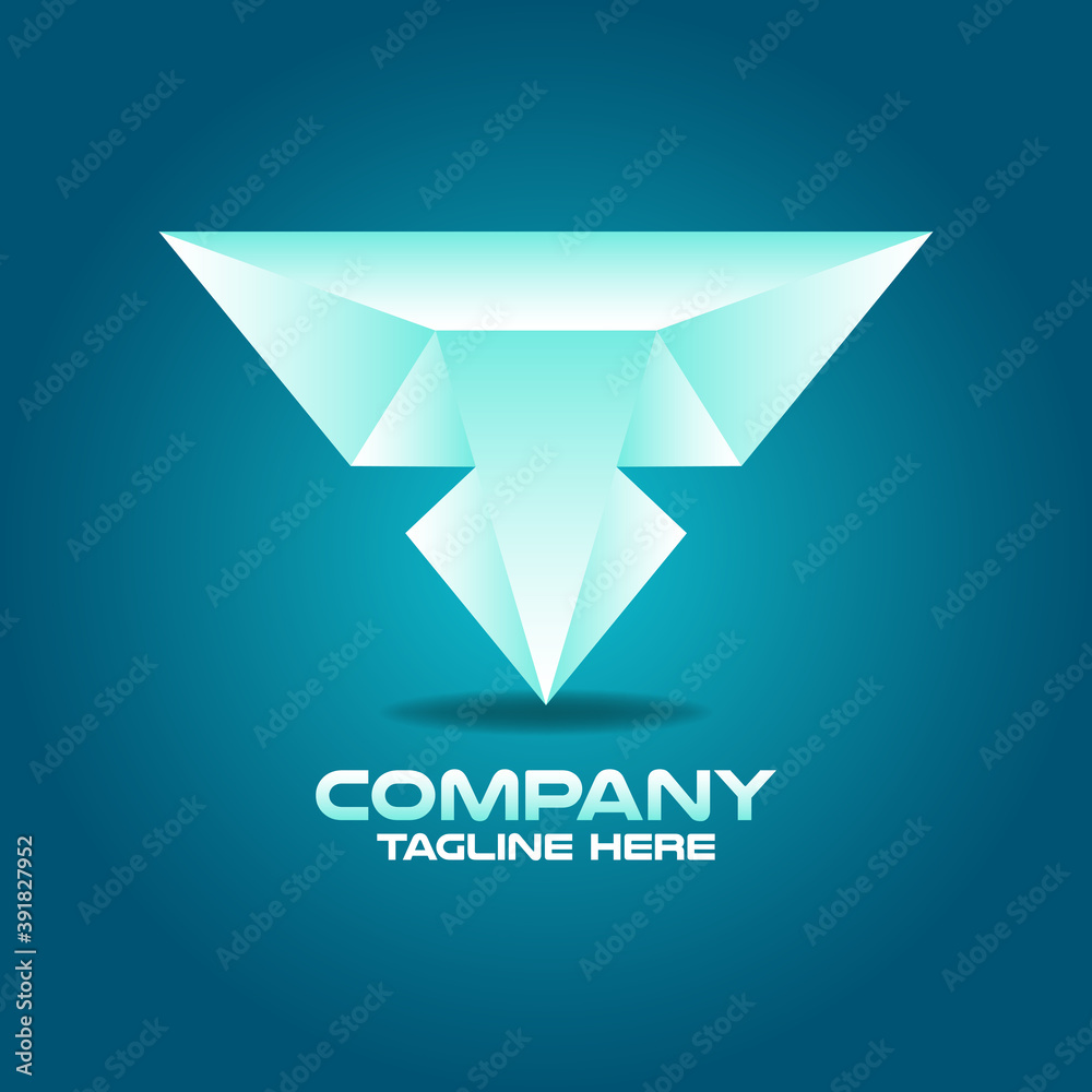 Modern diamond letter T logo.Vector illustration. Modern diamond letter T logo.Vector illustration.