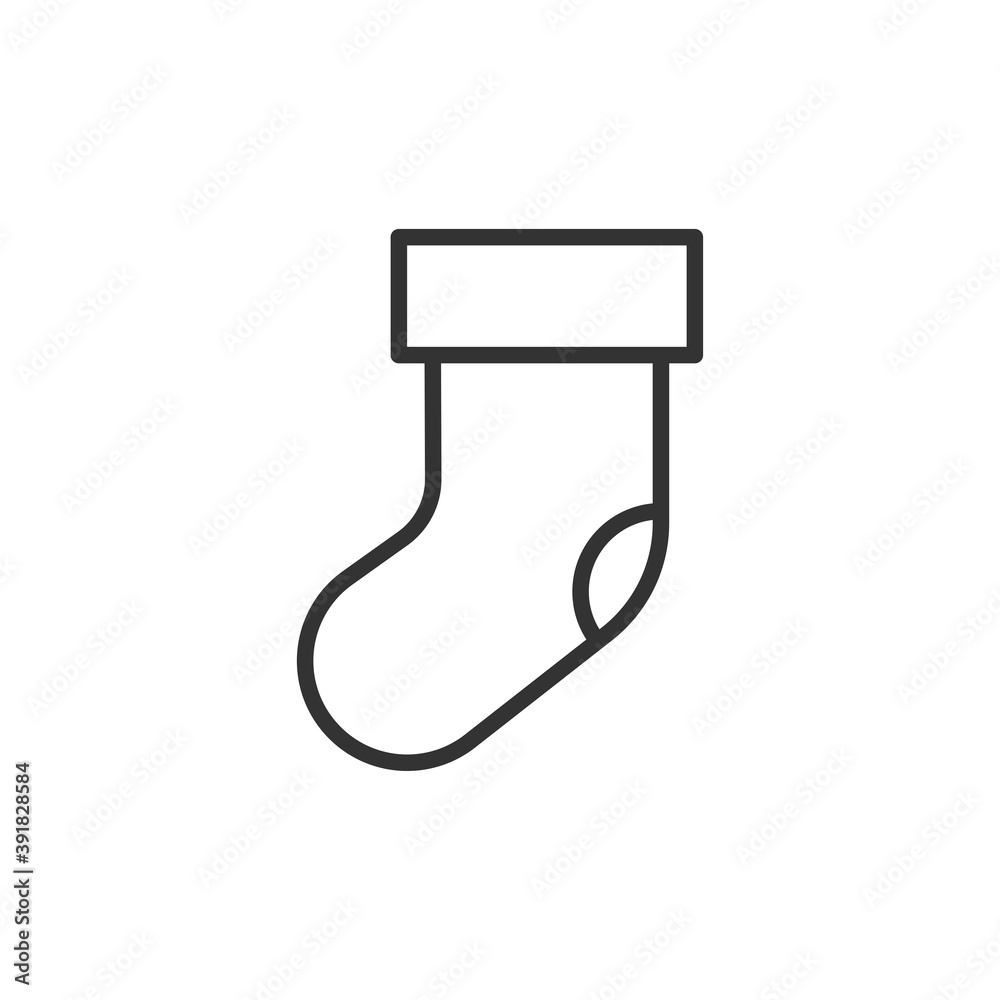 Christmas sock icon isolated on white background. Christmas symbol modern, simple, vector, icon for website design, mobile app, ui. Vector Illustration Christmas sock icon isolated on white background. Christmas symbol modern, simple, vector, icon for website design, mobile app, ui. Vector Illustration